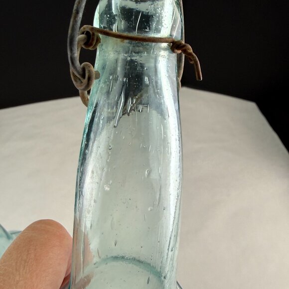 Vintage AB CO Aqua Bale Top Bottles Set Of 2 - Picture 12 of 13
